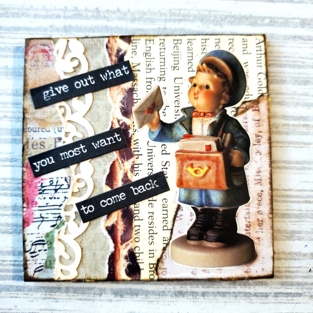 🙏 HAND CRAFTED 3x3 collage art magnet vintage image